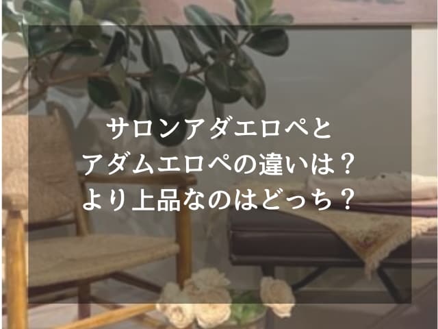 サロンアダエロペとアダムエロペの違いは？より上品なのはどっち？