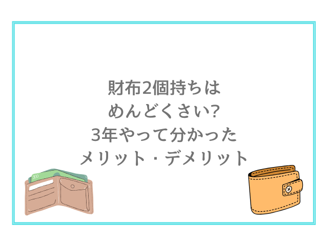 財布2個持ちはめんどくさい?3年やって分かったメリット・デメリット